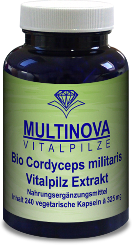 Multinova Cordyceps militaris Extrakt aus Bioanbau, 60/240/750 Kapseln