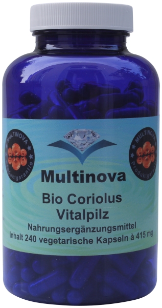 Multinova Coriolus-Pulver aus Bio-Anbau, 240 Kapseln